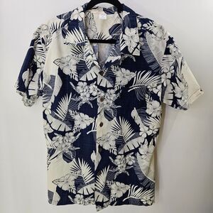 Palmwave Hawaiian Button Down Shirt Size M Aloha Palms Mens